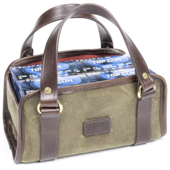 Olive Canvas & Leather Four Box Shell Carrier